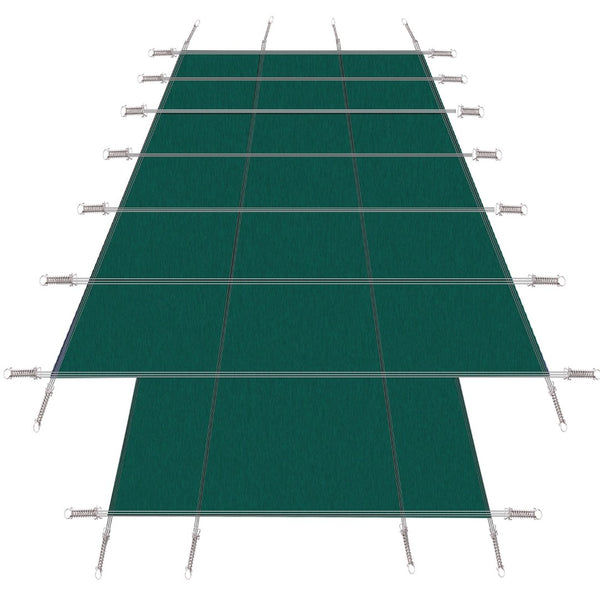 English Elm Pool Safety Cover for 16x32 Rectangular Inground with Step Polypropylene Mesh Winter Green W465P203694