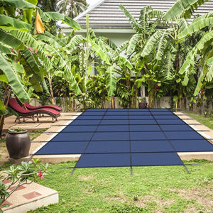 English Elm Pool Safety Cover for 18x36 Inground Rectangular Pools Triple Stitched Mesh Winter Guard Blue W465P203695