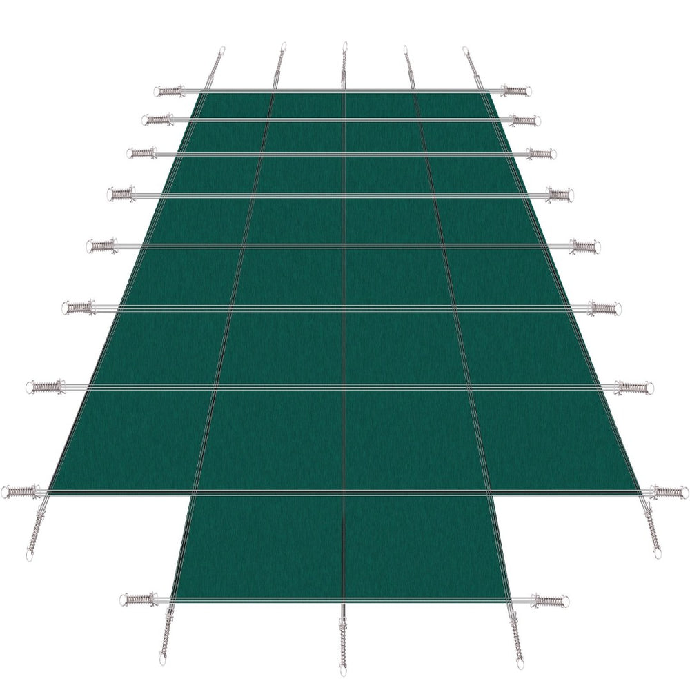English Elm Pool Safety Cover for 18x36 Inground Rectangular Pools Triple Stitched Mesh Winter Guard Green W465P203696