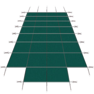 English Elm Pool Safety Cover for 18x36 Inground Rectangular Pools Triple Stitched Mesh Winter Guard Green W465P203696