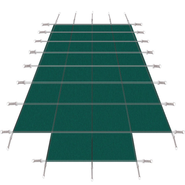 English Elm Pool Safety Cover for 18x36 Inground Rectangular Pools Triple Stitched Mesh Winter Guard Green W465P203696