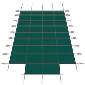 English Elm Pool Safety Cover Rectangular Inground Winter Mesh Triple Stitched Polypropylene Step Fit Green W465P203698