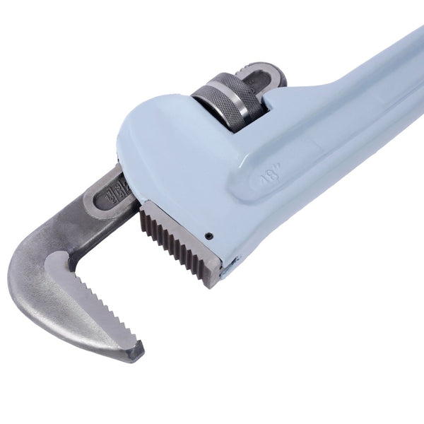 English Elm 48 Inch Aluminum Pipe Wrench Lightweight I-beam Handle Forged Jaw Plumbing Tool W465P203954