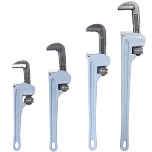 English Elm 4pcs Aluminum Pipe Wrench Set Lightweight Forged Jaw Plumbing Tool Kit W465P203958