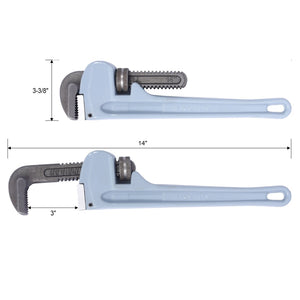 English Elm 4pcs Aluminum Pipe Wrench Set Lightweight Forged Jaw Plumbing Tool Kit W465P203958