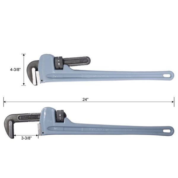 English Elm 4pcs Aluminum Pipe Wrench Set Lightweight Forged Jaw Plumbing Tool Kit W465P203958