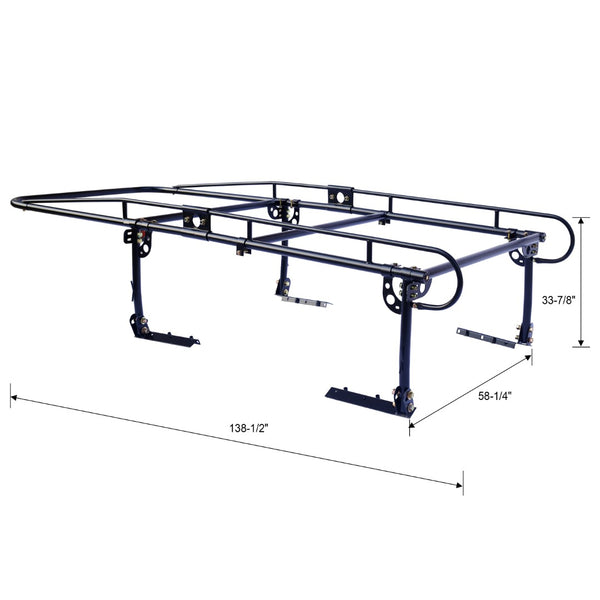 English Elm 1000 Lb Steel Pickup Truck Rack for Lumber Ladders Pipe with Cab Overhang Guard W465P206482