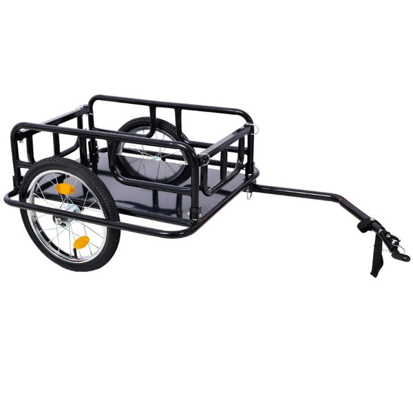 English Elm Foldable Bike Cargo Trailer Steel Frame 110 Lb Capacity with Air Tires and Reflectors W465P208417