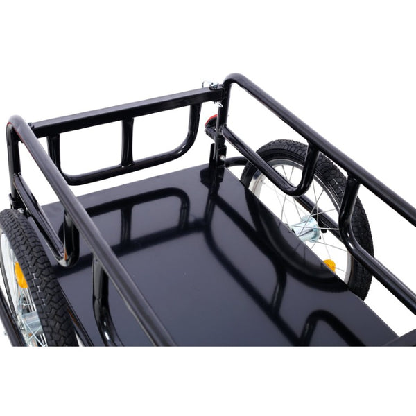 English Elm Foldable Bike Cargo Trailer Steel Frame 110 Lb Capacity with Air Tires and Reflectors W465P208417