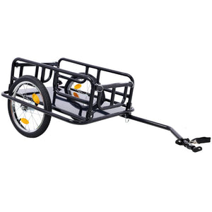 English Elm Foldable Bike Cargo Trailer Steel Frame 110 Lb Capacity with Air Tires and Reflectors W465P208417