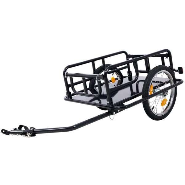 English Elm Foldable Bike Cargo Trailer Steel Frame 110 Lb Capacity with Air Tires and Reflectors W465P208417