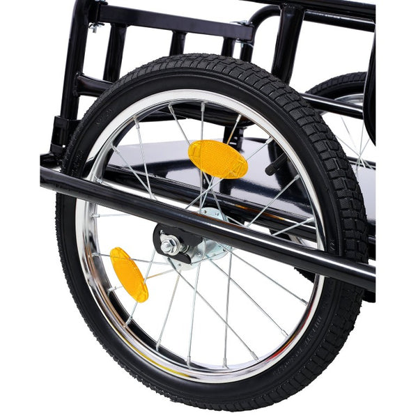 English Elm Foldable Bike Cargo Trailer Steel Frame 110 Lb Capacity with Air Tires and Reflectors W465P208417