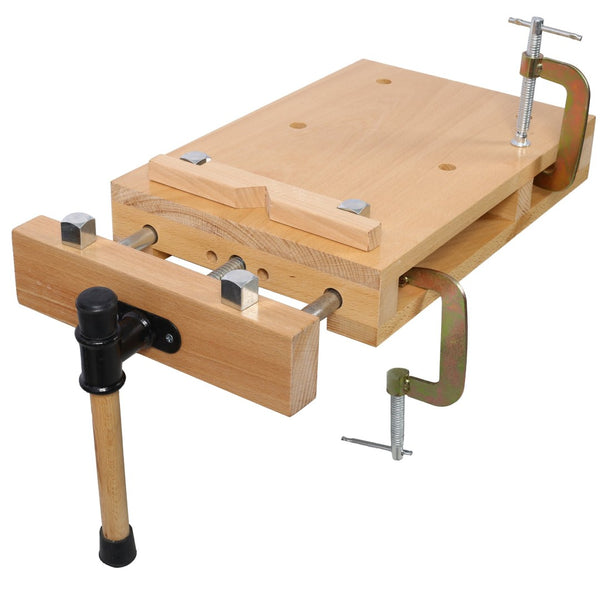 English Elm Woodworking Bench Vise Portable Beech Surface with Quick Release Handle and Limit Blocks W465P210780