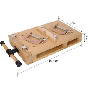 English Elm Woodworking Bench Vise Portable Beech Surface with Quick Release Handle and Limit Blocks W465P210780
