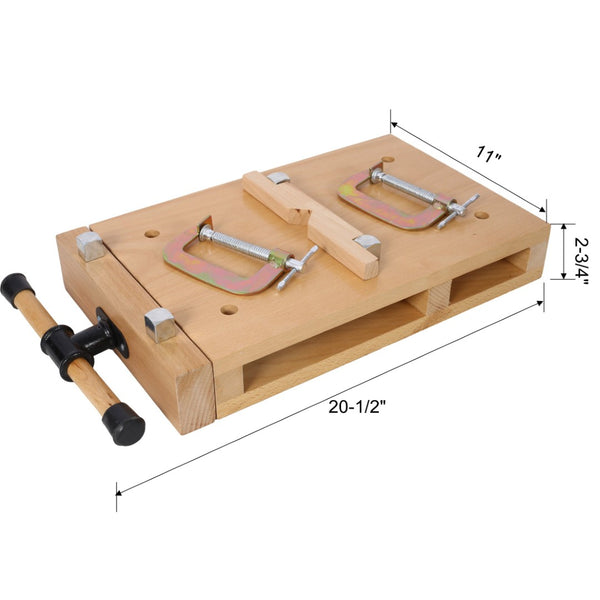 English Elm Woodworking Bench Vise Portable Beech Surface with Quick Release Handle and Limit Blocks W465P210780