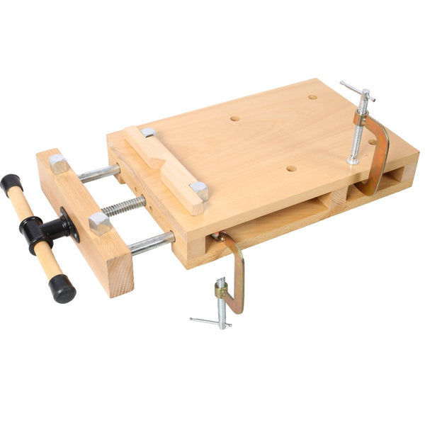 English Elm Woodworking Bench Vise Portable Beech Surface with Quick Release Handle and Limit Blocks W465P210780