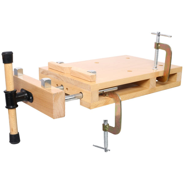 English Elm Woodworking Bench Vise Portable Beech Surface with Quick Release Handle and Limit Blocks W465P210780