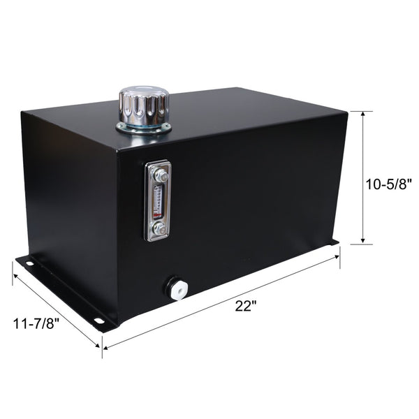 English Elm Hydraulic Steel Reservoir 10 Gallon Heavy Duty Tank with Filter Gauge Breather Mount W465P214655