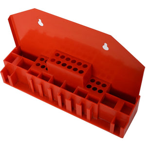 English Elm 58pc Heat Treated Tool Steel Milling Clamping Kit with Step Blocks Studs and T-nuts Red W465P215022