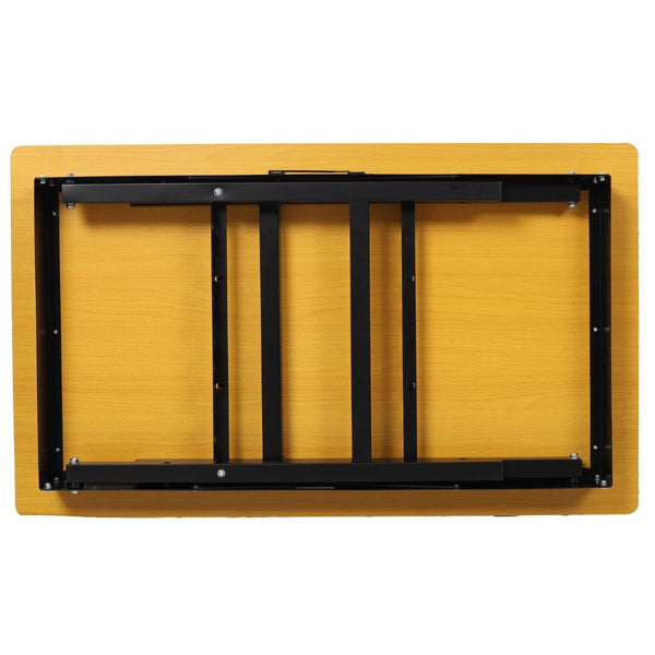 English Elm Portable Folding Workbench with Steel Frame Mdf Surface Built-in Scale and Angle Finder W465P215026