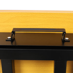 English Elm Portable Folding Workbench with Steel Frame Mdf Surface Built-in Scale and Angle Finder W465P215026