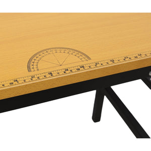 English Elm Portable Folding Workbench with Steel Frame Mdf Surface Built-in Scale and Angle Finder W465P215026