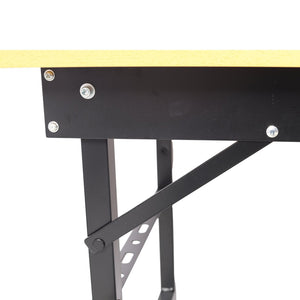 English Elm Portable Folding Workbench with Steel Frame Mdf Surface Built-in Scale and Angle Finder W465P215026