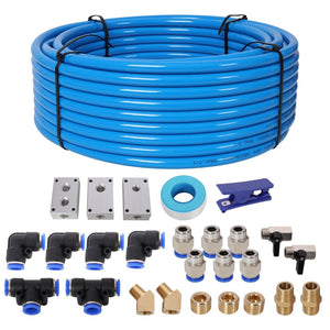 English Elm Air Piping System with Flexible Tpee Tubing Push Connect Fittings for Workshop Use W465P220504