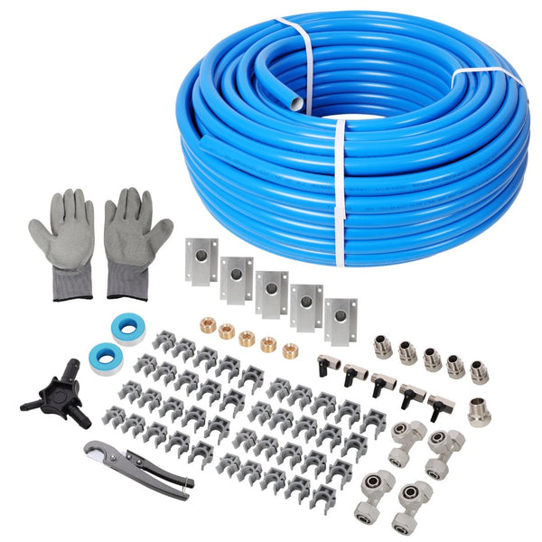 English Elm 3/4" X 200ft Pex-al-pex Shop Air Piping Kit with Brass Valves and Full Fittings W465P220509