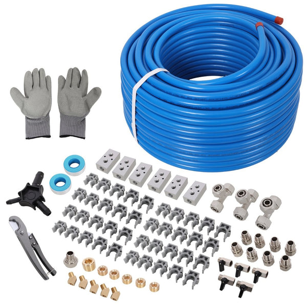English Elm 1/2" Pex-al-pex Air Compressor Piping Kit 200 Ft with Brass Fittings for Shops W465P220510