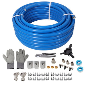 English Elm 3/4" Pex-al-pex Shop Air Piping Kit 100ft Blue Tubing with Brass Fittings Included W465P220512
