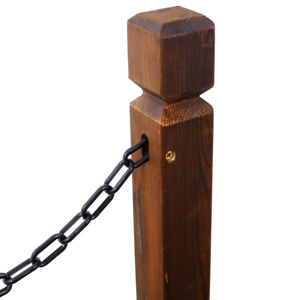 English Elm 5 Ft Fir Wood Arc Garden Bridge with Chain Railings for Pond Creek Backyard W465P221155
