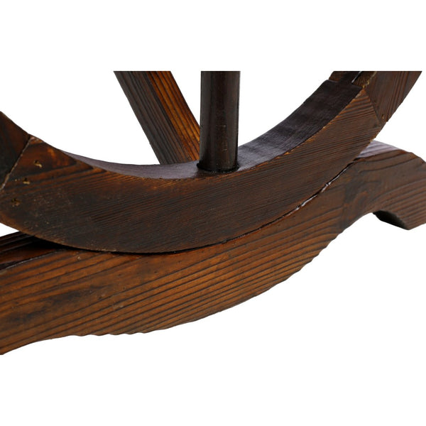 English Elm Outdoor Rustic Fir Wood Two Person Bench with Wagon Wheel Legs for Porch or Garden W465P222623