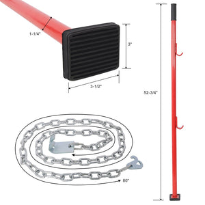 English Elm 52inch Heavy Duty Dent Pulling Bar with Dual Hooks and Rubber Base for Auto Bodywork W465P225992