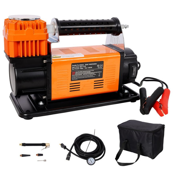 English Elm 12V Heavy Duty Tire Inflator 150 PSI with 26 Foot Hose for Trucks SUVs and RVs W465P229059