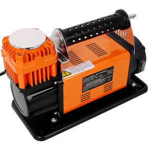 English Elm 12V Heavy Duty Tire Inflator 150 PSI with 26 Foot Hose for Trucks SUVs and RVs W465P229059