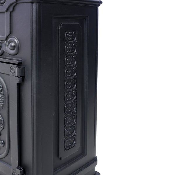 English Elm Mailboxs Cast Aluminum Floor Postbox Roman Column Statue Garden Rainproof Large Capacity Black W465P230044
