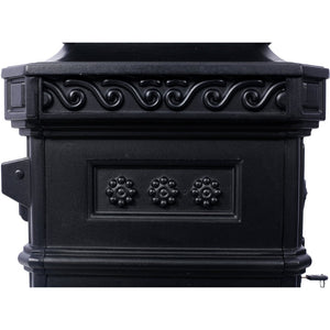 English Elm Mailboxs Cast Aluminum Floor Postbox Roman Column Statue Garden Rainproof Large Capacity Black W465P230044