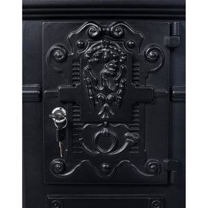 English Elm Mailboxs Cast Aluminum Floor Postbox Roman Column Statue Garden Rainproof Large Capacity Black W465P230044