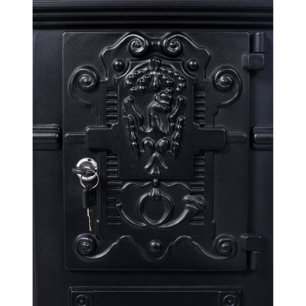 English Elm Mailboxs Cast Aluminum Floor Postbox Roman Column Statue Garden Rainproof Large Capacity Black W465P230044