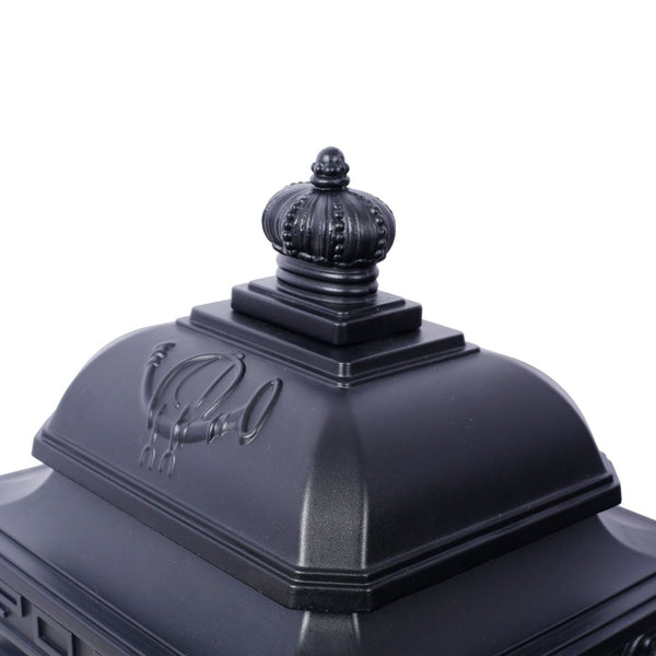 English Elm Mailboxs Cast Aluminum Floor Postbox Roman Column Statue Garden Rainproof Large Capacity Black W465P230044