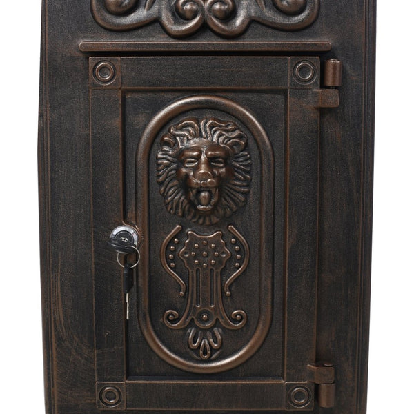 English Elm Mailboxs Cast Aluminum Floor Postbox Roman Column Statue Garden Rainproof Large Capacity Bronze W465P230045