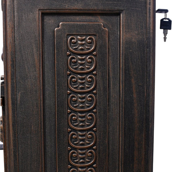 English Elm Mailboxs Cast Aluminum Floor Postbox Roman Column Statue Garden Rainproof Large Capacity Bronze W465P230045