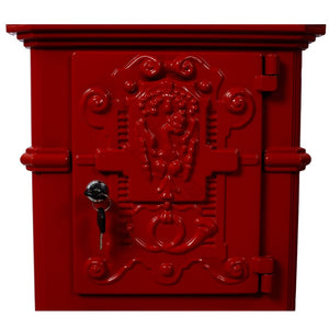 English Elm Mailboxs Cast Aluminum Floor Postbox Roman Column Statue Garden Rainproof Large Capacity Red W465P230046
