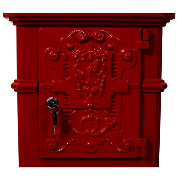 English Elm Mailboxs Cast Aluminum Floor Postbox Roman Column Statue Garden Rainproof Large Capacity Red W465P230046
