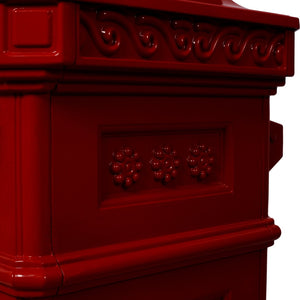 English Elm Mailboxs Cast Aluminum Floor Postbox Roman Column Statue Garden Rainproof Large Capacity Red W465P230046