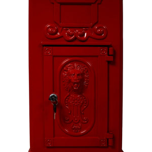 English Elm Mailboxs Cast Aluminum Floor Postbox Roman Column Statue Garden Rainproof Large Capacity Red W465P230046