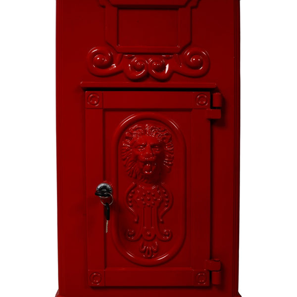English Elm Mailboxs Cast Aluminum Floor Postbox Roman Column Statue Garden Rainproof Large Capacity Red W465P230046