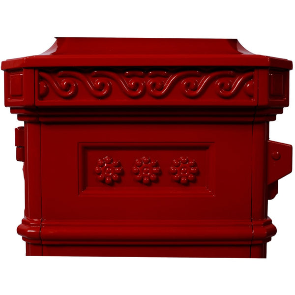 English Elm Mailboxs Cast Aluminum Floor Postbox Roman Column Statue Garden Rainproof Large Capacity Red W465P230046