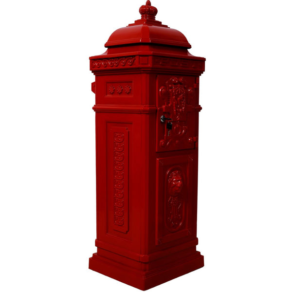 English Elm Mailboxs Cast Aluminum Floor Postbox Roman Column Statue Garden Rainproof Large Capacity Red W465P230046